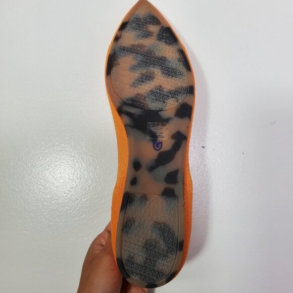 Rothy’s The Point in Orange Tangerine Flats Women Shoes Size 11 shell botton - Picture 6 of 7